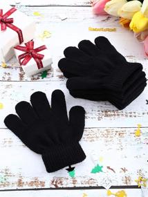 img 1 attached to Цветные зимние перчатки для детей - 14 пар теплых вязаных перчаток для мальчиков и девочек, в возрасте от 5 до 12 лет