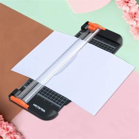 img 1 attached to 🔪 WORKLION Paper Cutter - A4 Paper Craft Cutter for Precise Cutting of Gift Cards, Coupons, Labels, Cardstock, Photos - 12 inch Office Paper Trimmer in Black with Security Blade