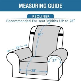 img 3 attached to 🔒 Waterproof Suede Recliner Chair Cover - Ultimate Protection for Living Room Furniture, Taupe