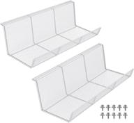 🔌 white super sturdy metal under desk cable management tray - 17 inch wire tray desk organizer set of 2 логотип