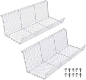 img 4 attached to 🔌 White Super Sturdy Metal Under Desk Cable Management Tray - 17 Inch Wire Tray Desk Organizer Set of 2