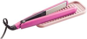 img 4 attached to mDesign Silicone Styling Tool Mat Tray for Hair Care - Heat-Resistant Organizer for Curling Irons, Flat Irons, Straighteners, Wands - Non-Slip, Waterproof - Bathroom, Bedroom - Light Pink/Blush