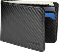 genuine blocking minimalist charcoal black id wallet: sleek men's accessories logo