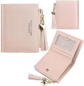 img 3 attached to 👛 Women's Small Wallet Mini Purse Bifold Slim Card Holder with Zippered Coin Pocket