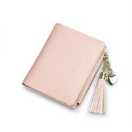 👛 women's small wallet mini purse bifold slim card holder with zippered coin pocket logo