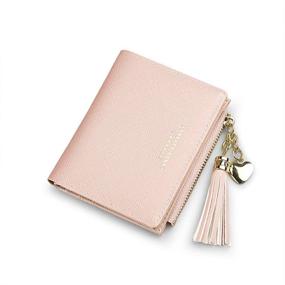img 4 attached to 👛 Women's Small Wallet Mini Purse Bifold Slim Card Holder with Zippered Coin Pocket