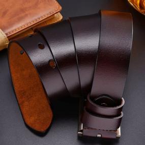 img 1 attached to 👔 Premium Genuine Leather Single Buckle Men's Designer Accessories