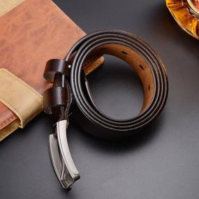 img 3 attached to 👔 Premium Genuine Leather Single Buckle Men's Designer Accessories