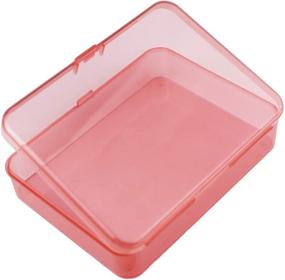 img 2 attached to 🔴 Versatile 8-Pack Rectangular Plastic Storage Containers for Beads and Crafts - Hinged Lid, 4.5 x 3.3 x 1.1 inch / 115 x 85 x 28 mm (Red)