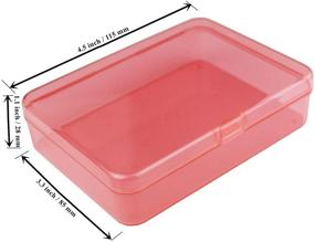 img 3 attached to 🔴 Versatile 8-Pack Rectangular Plastic Storage Containers for Beads and Crafts - Hinged Lid, 4.5 x 3.3 x 1.1 inch / 115 x 85 x 28 mm (Red)