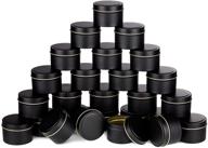 🕯️ 36 piece 4oz candle tins set - containers with lids, jars for candle making, diy candle can, party supplies (black) logo