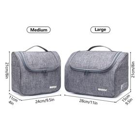 img 3 attached to WANDF Hanging Toiletry Bag: Stylish Water-Resistant 🧳 Travel Cosmetic Organizer for Men and Women (M-Denim Grey)