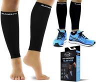 pro compression calf sleeves for men and women (20-30mmhg) - instant leg pain relief, enhanced circulation and recovery support - ideal compression sleeves for runners, shin splints, cramps логотип