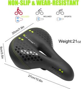 img 2 attached to 🚲 West Biking Black Gel Bike Seat: Comfortable, Breathable, and Waterproof with Memory Foam Padding, Dual Spring Design, Leather, and Taillight for Safety - Fits Most Men and Women Bikes