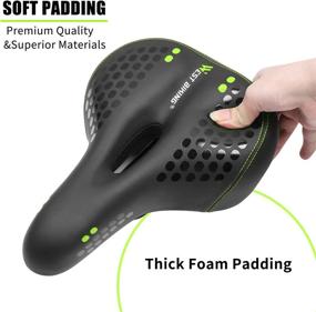 img 3 attached to 🚲 West Biking Black Gel Bike Seat: Comfortable, Breathable, and Waterproof with Memory Foam Padding, Dual Spring Design, Leather, and Taillight for Safety - Fits Most Men and Women Bikes