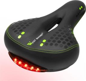 img 4 attached to 🚲 West Biking Black Gel Bike Seat: Comfortable, Breathable, and Waterproof with Memory Foam Padding, Dual Spring Design, Leather, and Taillight for Safety - Fits Most Men and Women Bikes