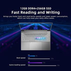 img 1 attached to 💻 Dere Laptop 15.6" Fingerprint Reader, Full-Size Backlit Keyboard, Celeron N5095 Processor, 12GB DDR4+256GB SSD, 1920x1080 FHD Windows 10, 5G WiFi, USB 3.0 MBook M11 Silver