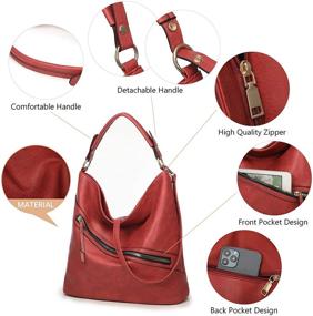 img 1 attached to 👜 Стильные сумки-хобо для женщин: большие сумки на плечо и рукоятки