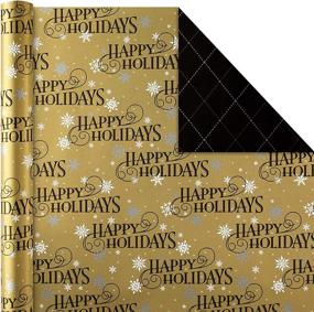 img 2 attached to 🎁 Stylish Reversible Quad-Pack Wrapping Paper in Black and Gold, 4 Pack - Hallmark