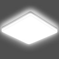 💡 modern 5000k led ceiling light flush mount fixture | 11inch square surface mount lamp, waterproof, 2400lm | ideal for bathroom, bedroom, kitchen, hallway | 200w equivalent logo