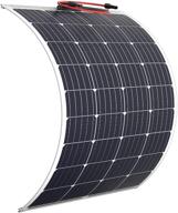 flexible 100-watt solar panel - enhanced 12v off grid rv solar panels for marine, rvs, boats, cabins, vans, cars, uneven surfaces - heavy-duty, weatherproof logo