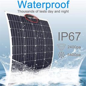 img 1 attached to Flexible 100-Watt Solar Panel - Enhanced 12V Off Grid RV Solar Panels for Marine, RVs, Boats, Cabins, Vans, Cars, Uneven Surfaces - Heavy-Duty, Weatherproof