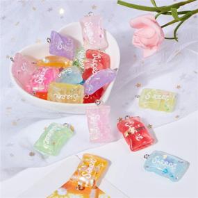 img 3 attached to 🍬 48-Piece Assorted Color Sweet Candy Gummy Bear Lollipop DIY Charm Set for Girls' Bracelets, Necklaces, and Jewelry Making