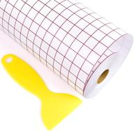 12x80 ft transfer tape for vinyl with red alignment grid 🔴 - medium tack vinyl transfer paper for adhesive decals, signs, windows, and stickers logo