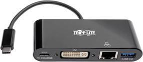 img 2 attached to Tripp Lite USB C to DVI Multiport Adapter Converter Docking Station: Thunderbolt 3 1080p, Gigabit Ethernet, USB-A Hub, USB Type C - Black (U444-06N-DGUB-C)