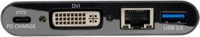 img 1 attached to Tripp Lite USB C to DVI Multiport Adapter Converter Docking Station: Thunderbolt 3 1080p, Gigabit Ethernet, USB-A Hub, USB Type C - Black (U444-06N-DGUB-C)