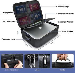 img 2 attached to 🔒 Secure and Portable Fireproof Document Organizer Box: Safeguard Your Files, Passports, and Certificates with Lockable Storage Bag