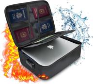 🔒 secure and portable fireproof document organizer box: safeguard your files, passports, and certificates with lockable storage bag логотип