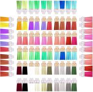 🎨 160 pcs mini tassel craft supplies: jewelry making, keychains - gold/silver caps, 40 colors logo