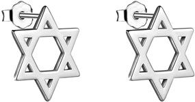 img 4 attached to 🌟 Stylish and Durable RUIZHEN Stainless Steel Sideways Star of David Choker Necklace for Girls