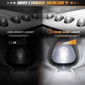 img 3 attached to 🔦 Enhance Visibility with HERCOO Smoke Roof Cab Marker Lights Lens w/LED Assembly - Perfect Replacement for F150 F250 F350 F450 F550 Super Duty (Qty:5)
