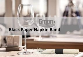 img 1 attached to 🖤 Gmark Paper Napkin Band Box of 2500 (Black) - Convenient Self-Adhesive Paper Napkin Rings GM1049