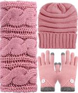 winter warm knit set knitted women's accessories logo