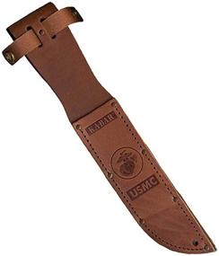 img 1 attached to 🔪 KA-BAR 1217S Leather Sheath with USMC Logo | 7" Blade Knife | Brown