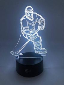 img 4 attached to 🏒 DowBier 3D Illusion Multi Colors USB Sleeping Night Light Desk Lamp Room Decoration (Hockey) - Enhance Your Room with Vibrant Hockey-themed Lighting!