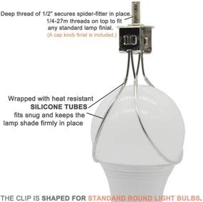 img 3 attached to 💡 Lampshade Light Bulb Clip Adapter with Finial and Lampshade Levellers - Nickel Color (2 Pack)