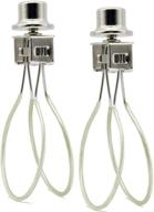 💡 lampshade light bulb clip adapter with finial and lampshade levellers - nickel color (2 pack) logo
