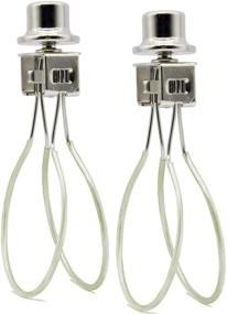 img 4 attached to 💡 Lampshade Light Bulb Clip Adapter with Finial and Lampshade Levellers - Nickel Color (2 Pack)