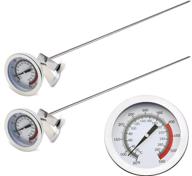 🌡️ efficient 2-pack efeng oil thermometer set with clip & 15" long stem - ideal candy and fry thermometer for turkey fryer, tall pots, beef, lamb, meat, and food cooking logo