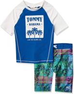 🩱 tommy bahama boys' rashguard trunks swimsuit: comfortable & stylish beachwear logo