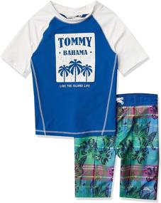 img 4 attached to 🩱 Tommy Bahama Boys' Rashguard Trunks Swimsuit: Comfortable & Stylish Beachwear
