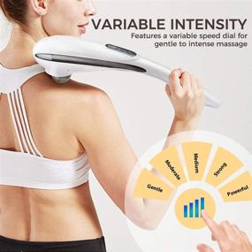 img 1 attached to 💆 Rechargeable Handheld Percussion Massager for Ultimate Pain Relief in Muscles, Back, Feet, Neck, Shoulders, and Legs – Cordless Electric Body Massage with Intensity Light Indicator – Perfect for Home and Office Use