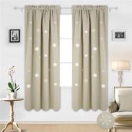 🏡 deconovo snowflake thermal blackout curtains for living room with rod pocket, 52 x 84 in, beige logo