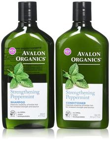 img 3 attached to Avalon Organics Strengthening Peppermint Shampoo and Conditioner Set, 11 fl oz Each