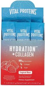 img 4 attached to Vital Proteins Hydration Electrolyte Powder with Collagen - Low Sugar Content, High Electrolytes - Vitamin C Boost 100% DV (Tropical Blast, 7 Count)