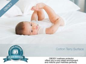 img 3 attached to 🛏️ OBOEY Queen Size Mattress Protector: Ultra Soft, Deep Pocket, Noiseless Cotton Terry Surface Cover